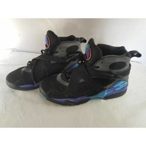 Air Jordan Unisex Kids 8 Basketball Shoes Black Blue 305368-025 2015 Sneakers 7Y